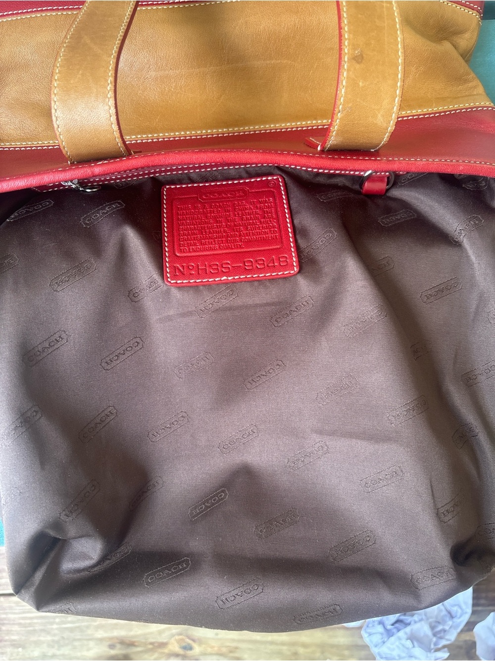 Coach Legacy VINTAGE 2003 Rugby color-block Striped Tote with Brass Charm . - Picture 7 of 7